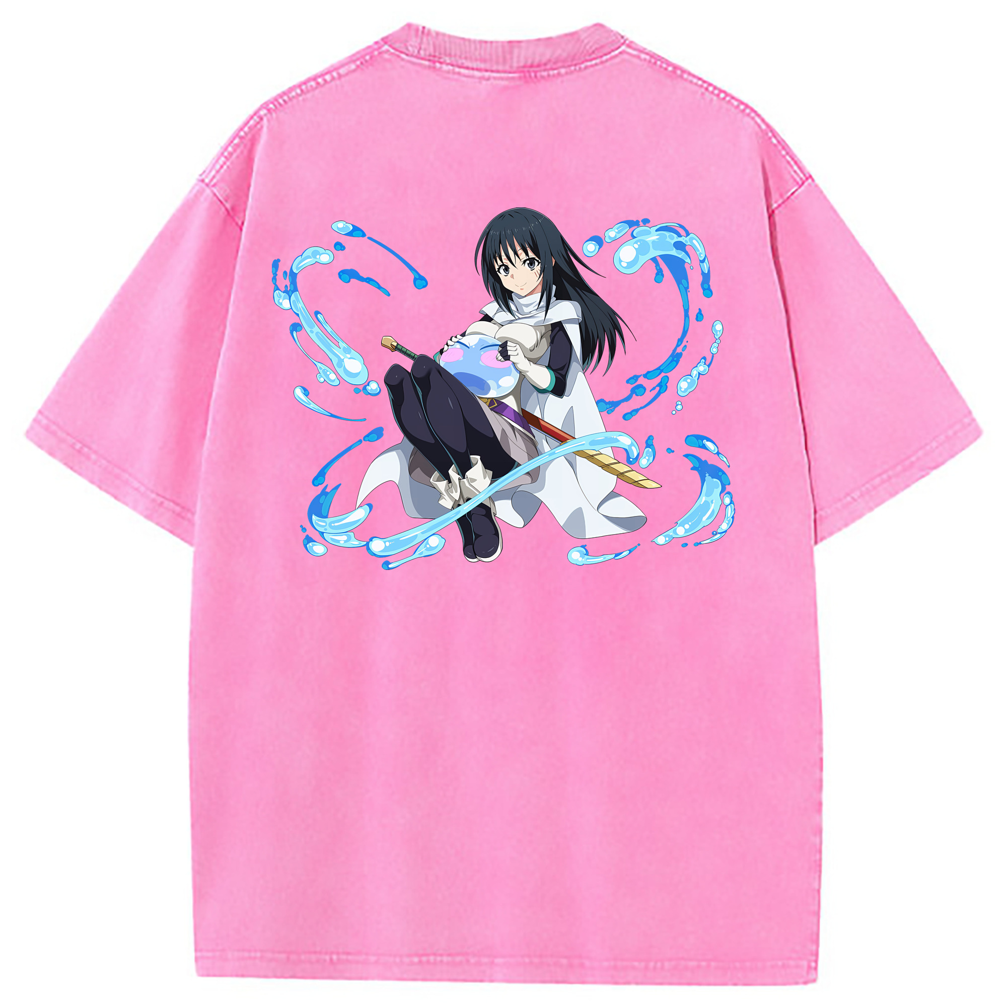 （画像用） 転スラ Regarding Reincarnated to Slime 綿100% ヴィンテージ風 半袖Tシャツ（背面プリント）